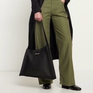 Little Liffner Slanted Hobo Shoulder Bag Leather Black